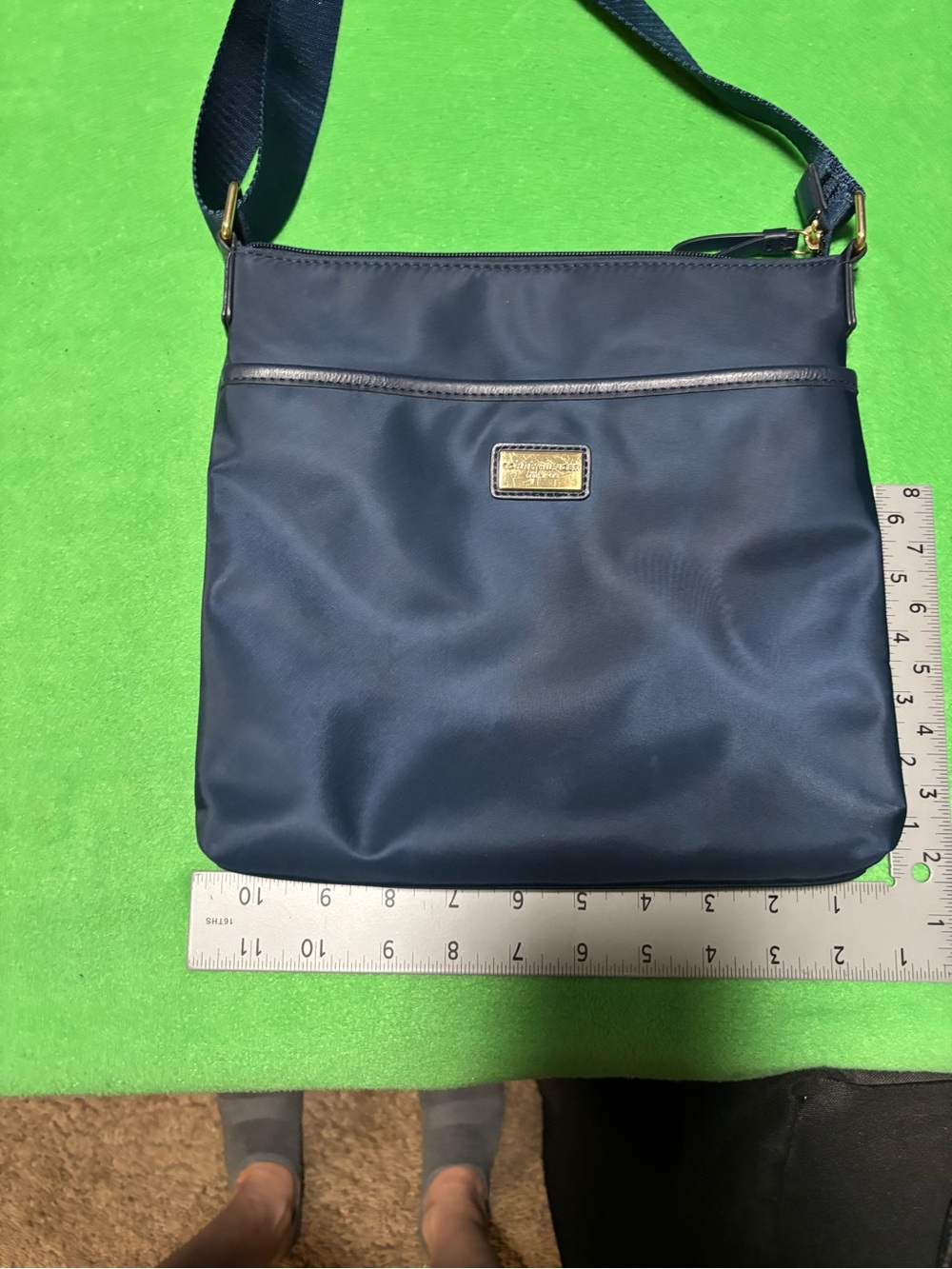 Tommy Hilfiger Navy Crossbody with Gold Logo Plaque